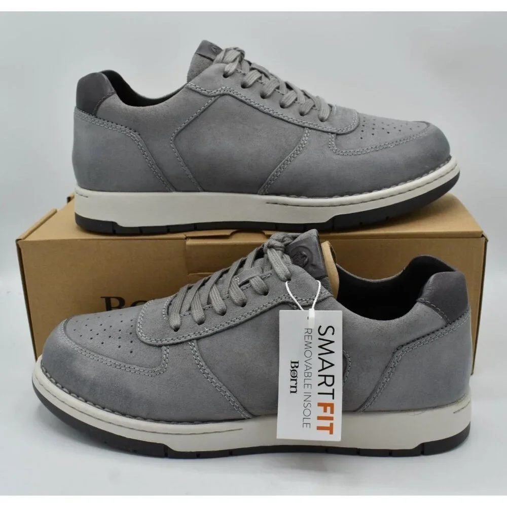 Born Mens Size 11.5‎ Captain Grey Distressed Leather Lace Up Sneakers Shoes